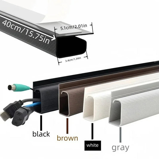 PVC Desk Cable Raceway - No-Drill Cord Hider