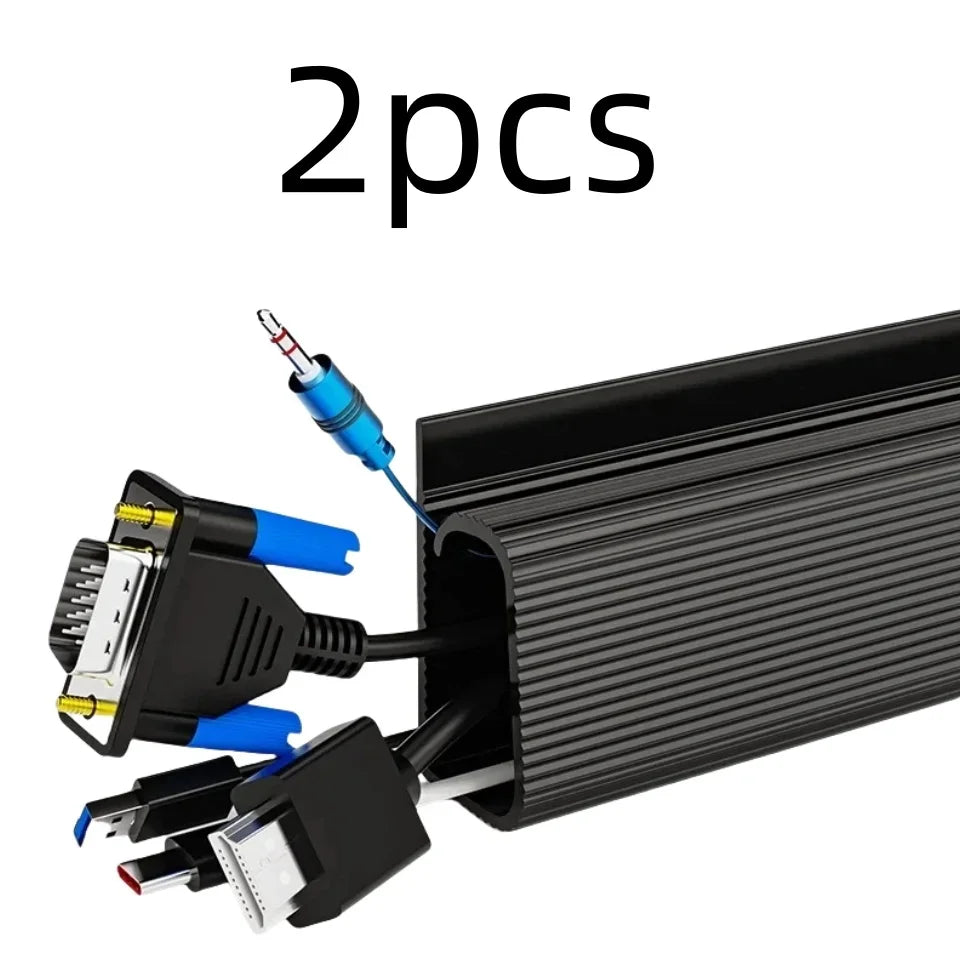PVC Desk Cable Raceway - No-Drill Cord Hider