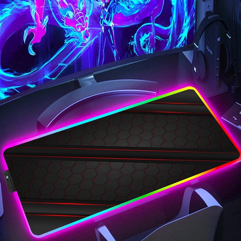 RGB Hexagon Gaming Desk Mat
