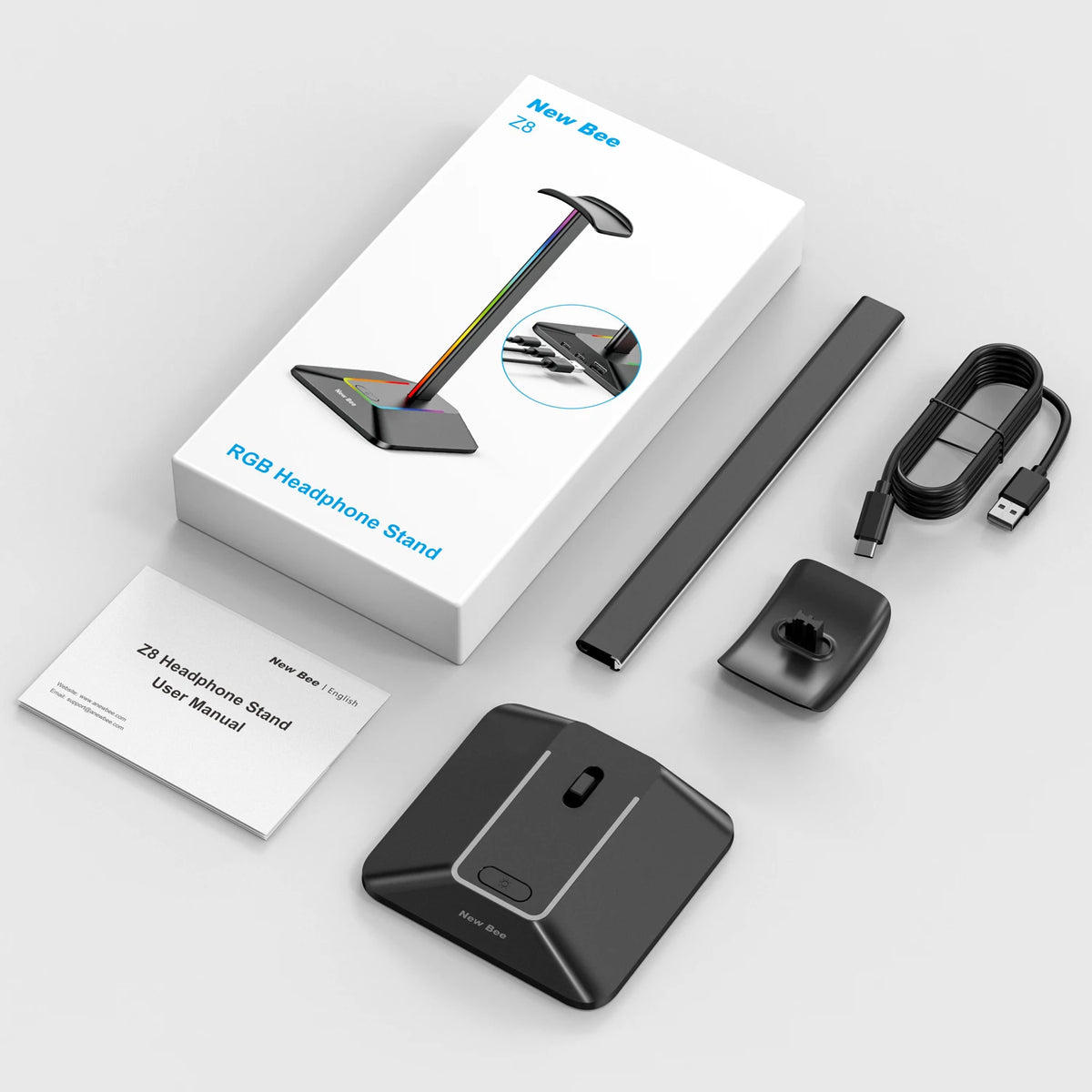 ForgeHook RGB Headset Stand with USB Ports