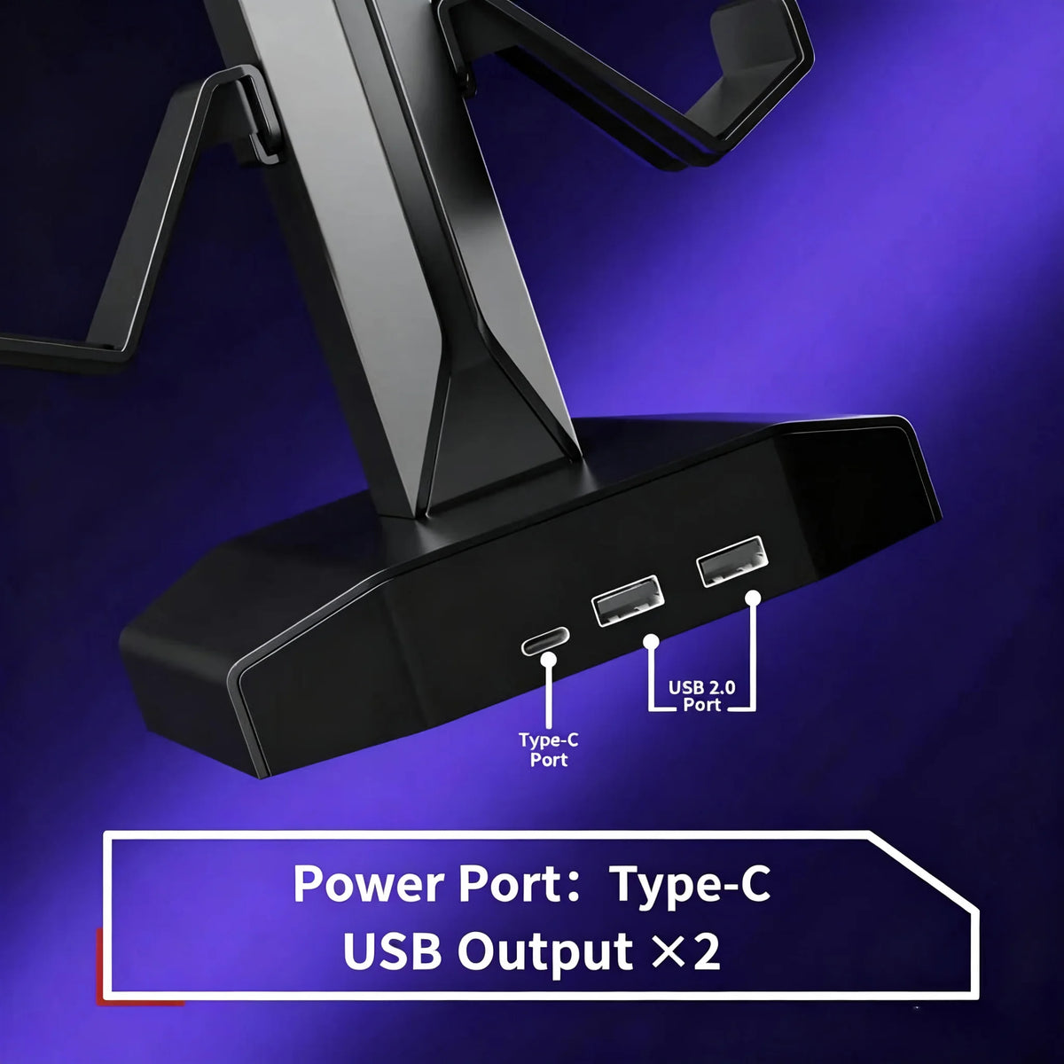 ForgeHook RGB Headset & Controller Stand — USB Hub