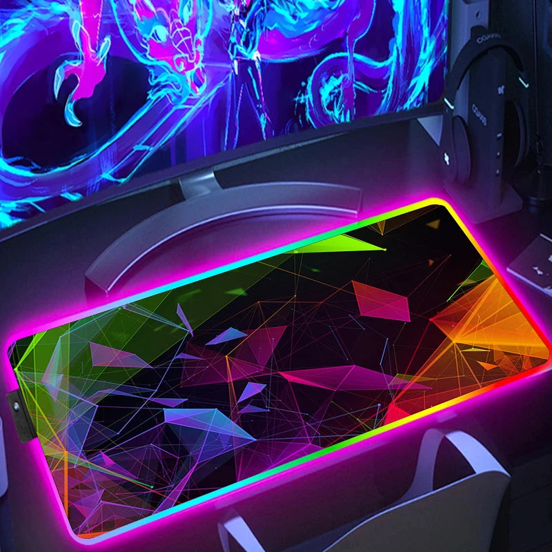 RGB Hexagon Gaming Desk Mat