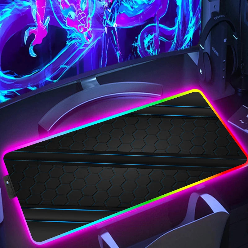 RGB Hexagon Gaming Desk Mat