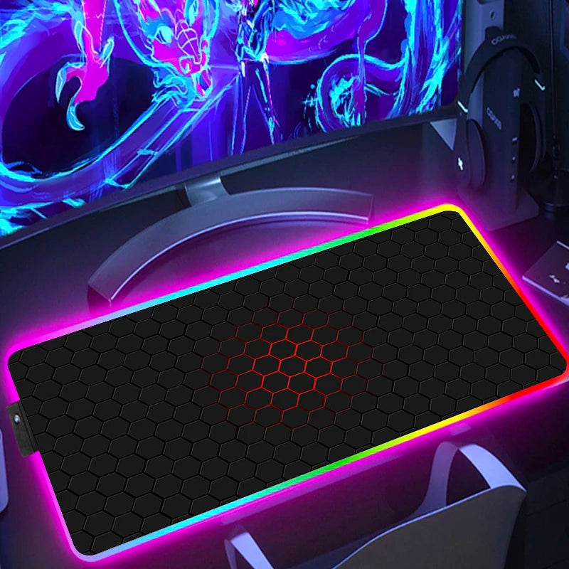 RGB Hexagon Gaming Desk Mat