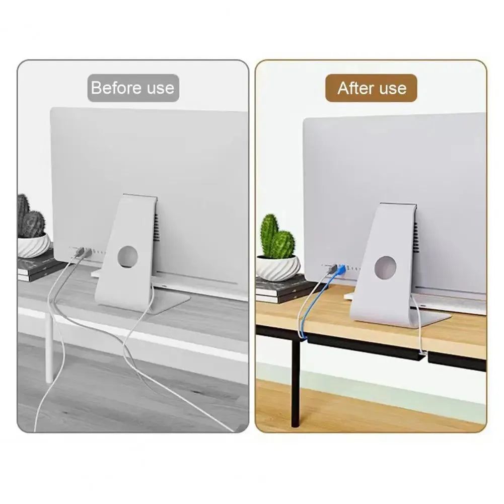 PVC Desk Cable Raceway - No-Drill Cord Hider