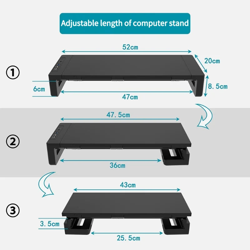 ForgeLift RGB Monitor Stand with Fast Charging