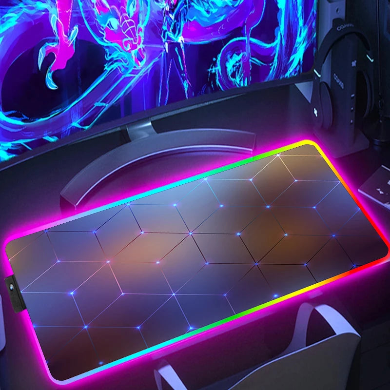RGB Hexagon Gaming Desk Mat