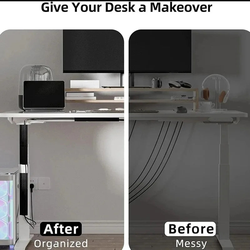 PVC Desk Cable Raceway - No-Drill Cord Hider