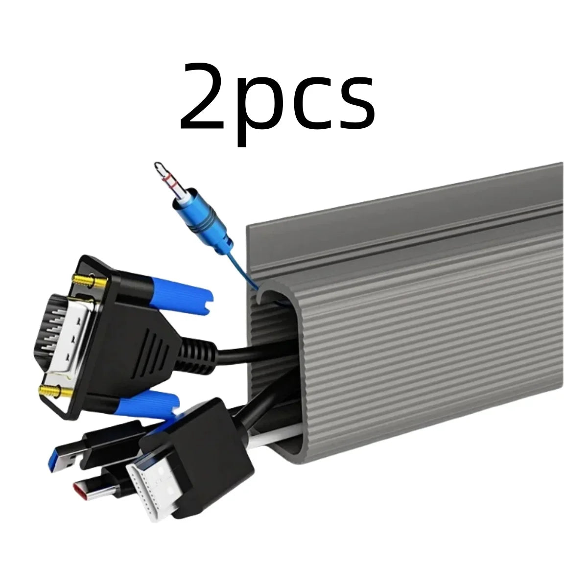 PVC Desk Cable Raceway - No-Drill Cord Hider