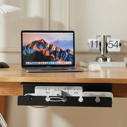 Under-Desk Cable Management Tray with Clamp Mount