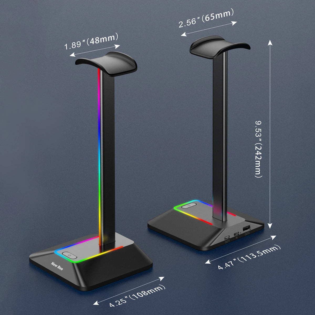 ForgeHook RGB Headset Stand with USB Ports