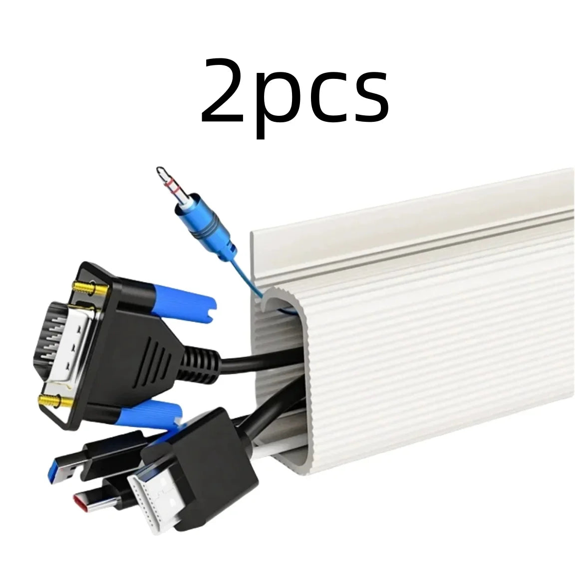 PVC Desk Cable Raceway - No-Drill Cord Hider