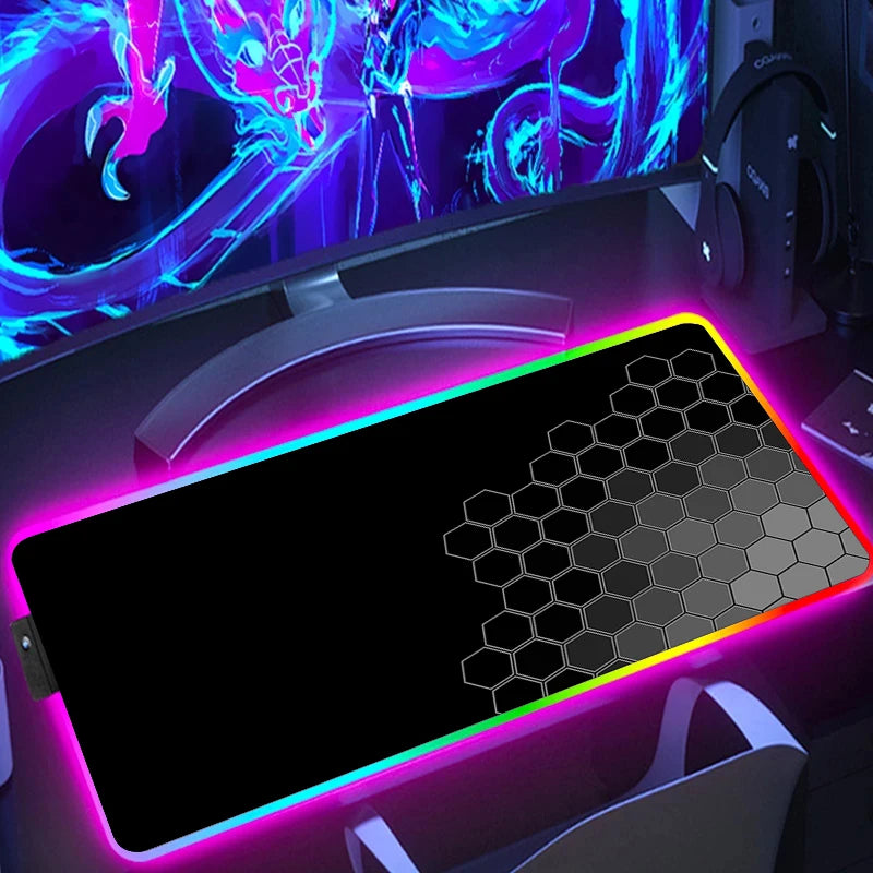 RGB Hexagon Gaming Desk Mat