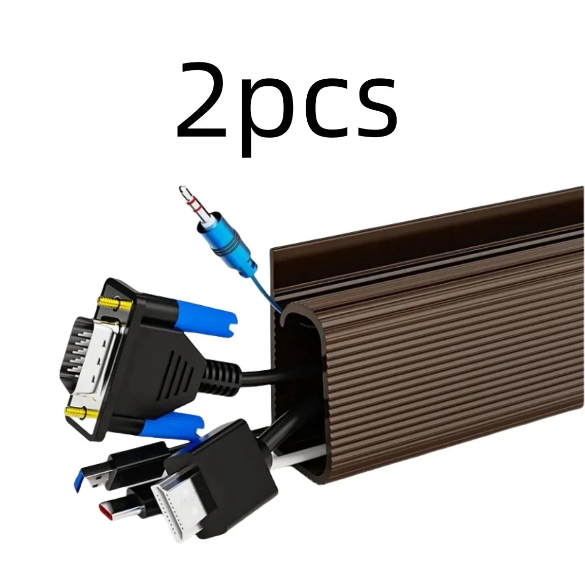 PVC Desk Cable Raceway - No-Drill Cord Hider