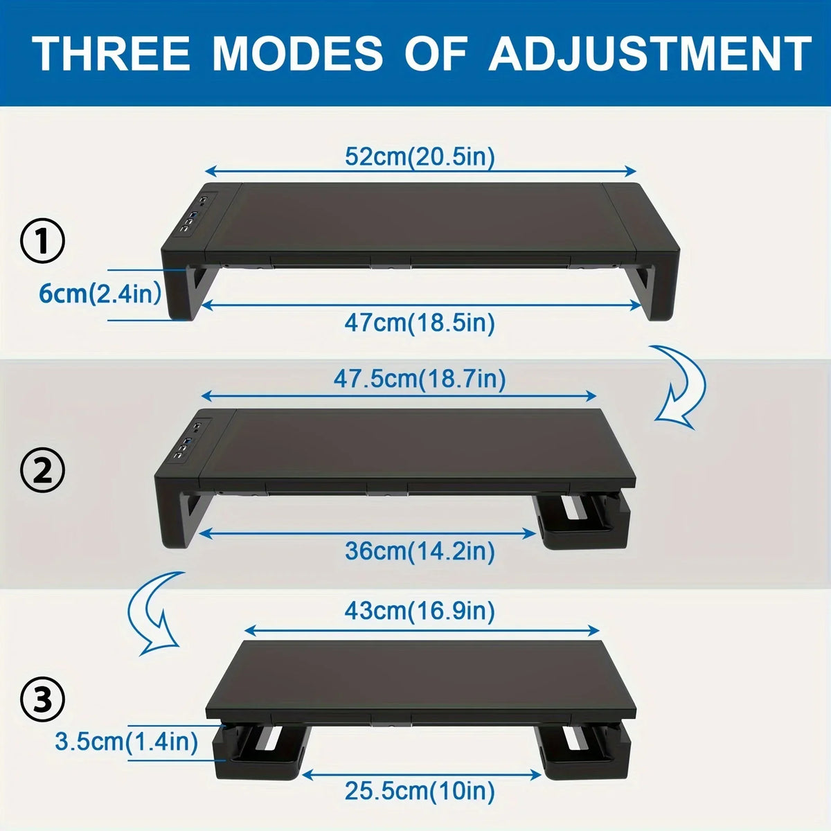 ForgeLift Adjustable Monitor Stand with Drawer