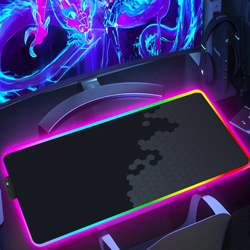 RGB Hexagon Gaming Desk Mat