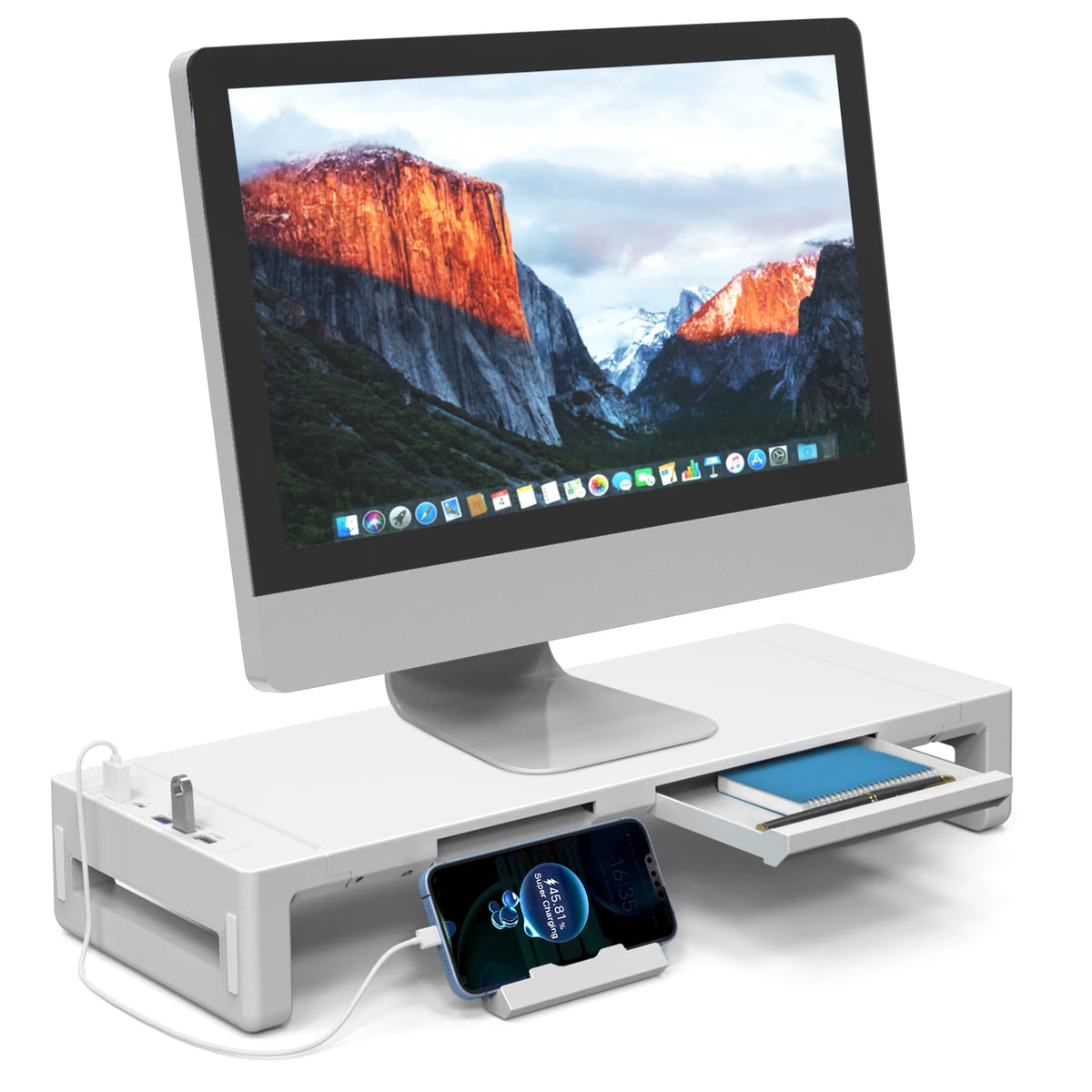 ForgeLift Adjustable Monitor Stand with Drawer