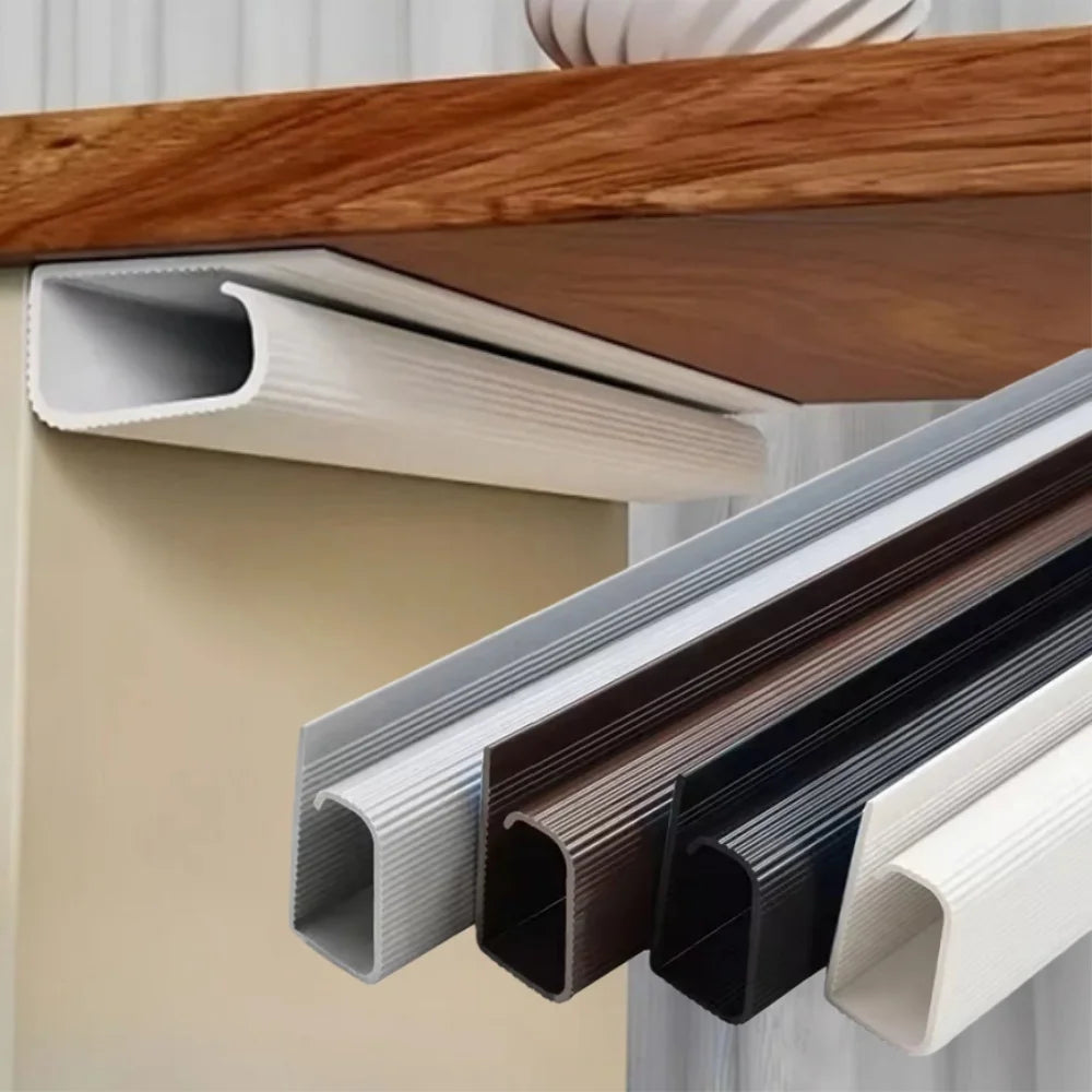 PVC Desk Cable Raceway - No-Drill Cord Hider